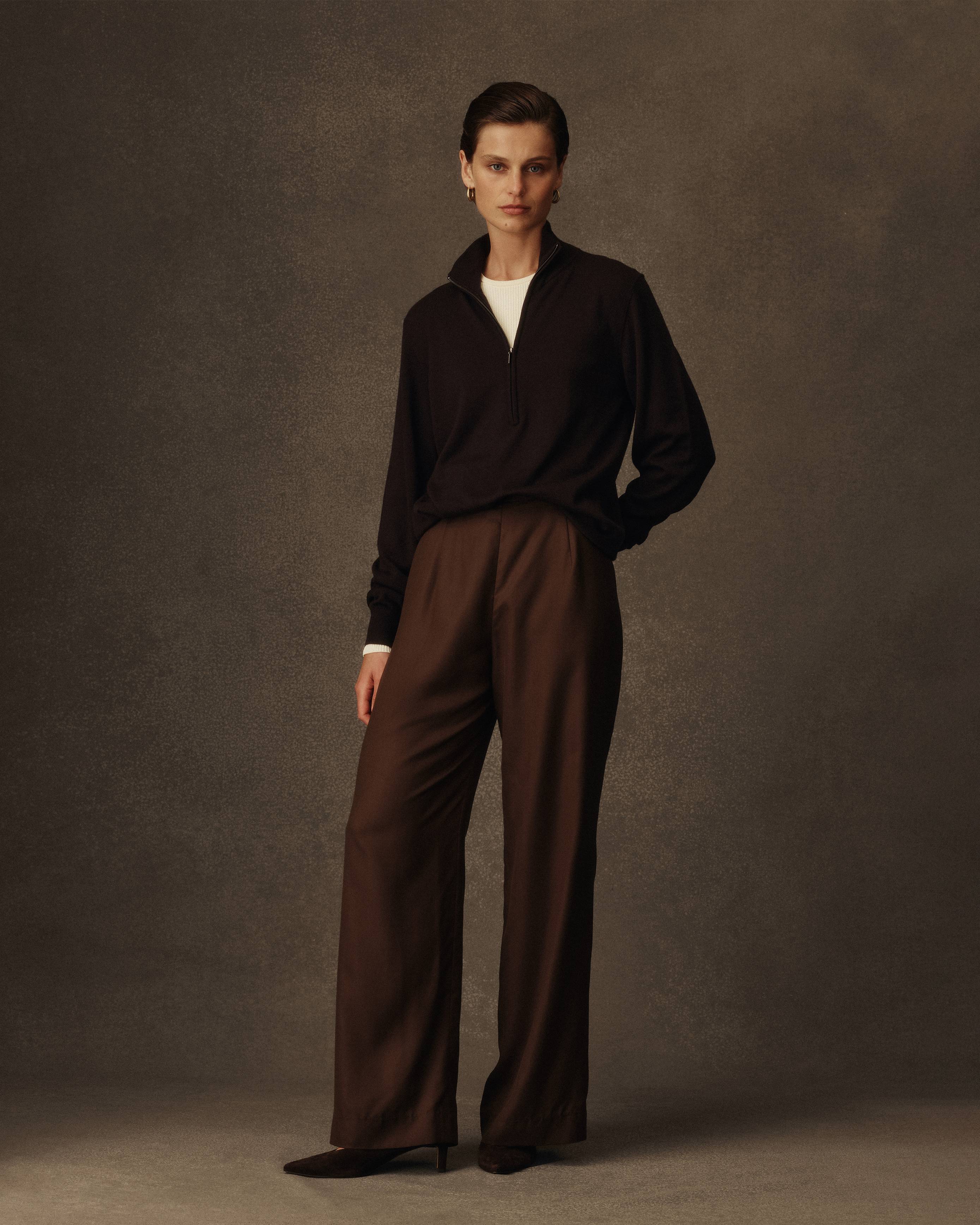 Sofia Trouser - Chocolate Dupioni