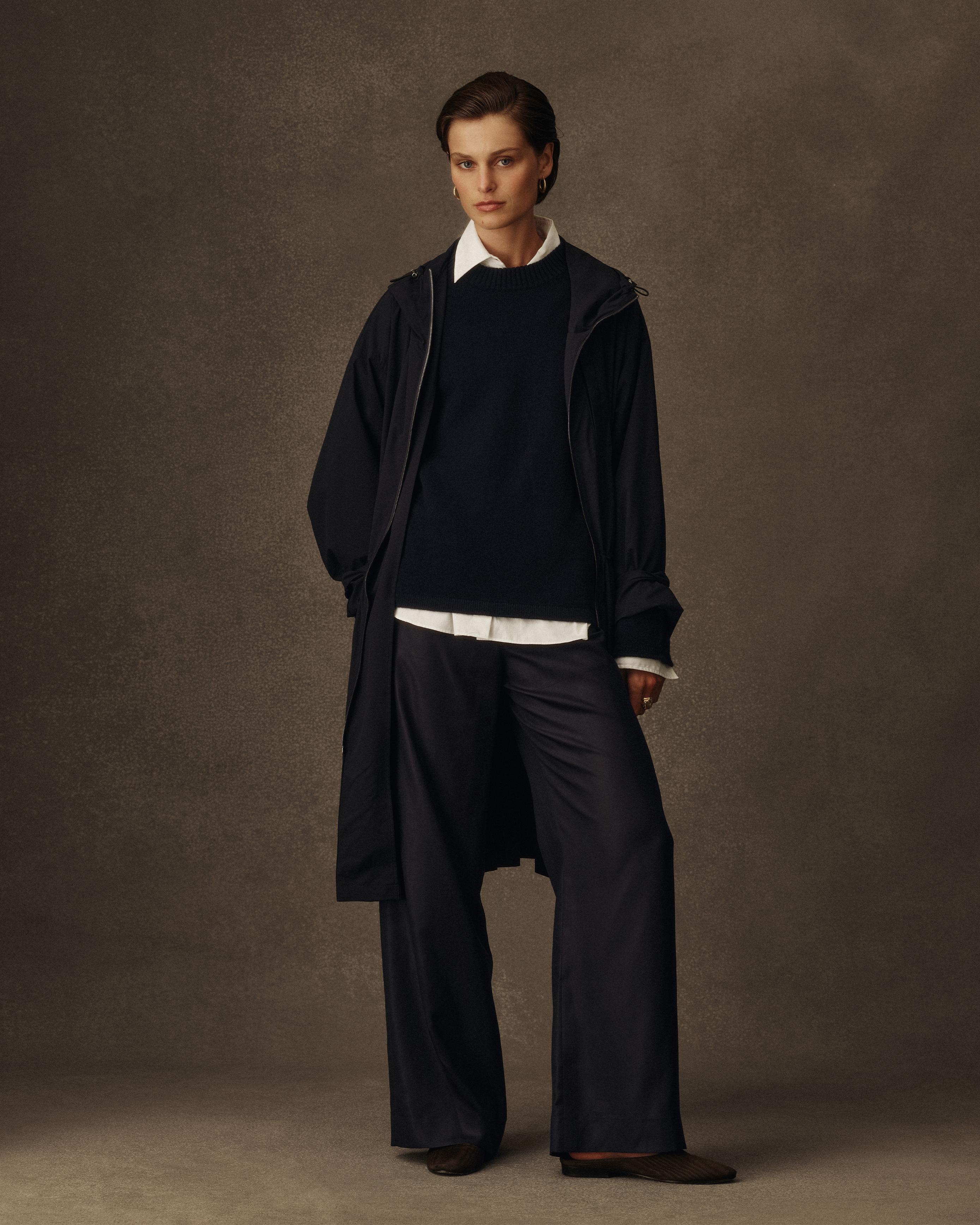 Sofia Trouser - Navy Dupioni
