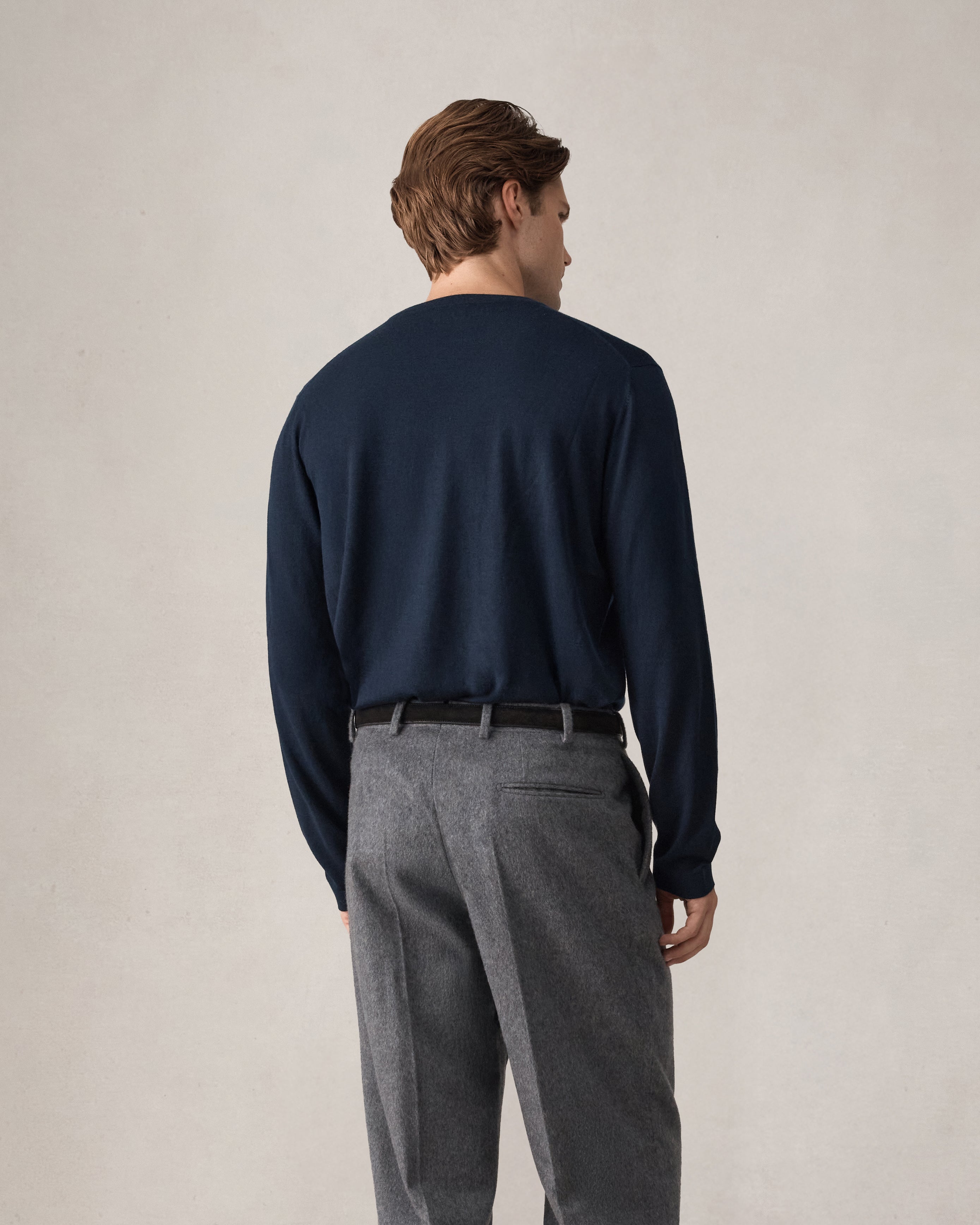 Cashmere Silk Superfine Crew Neck - Navy