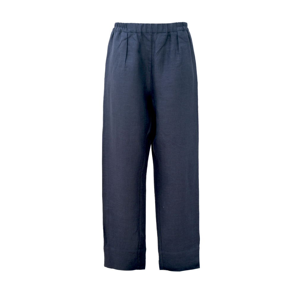 Navy Twill Linen Resort Pants