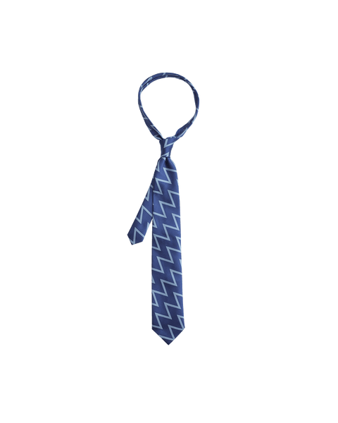 Pilot Blue Zig Zag Silk Tie