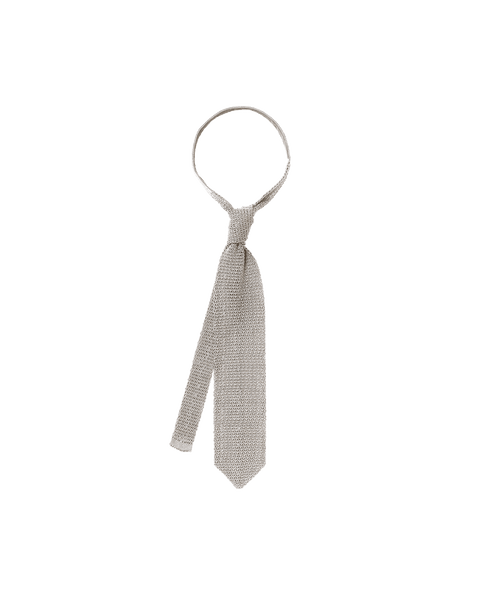 silver knit tie