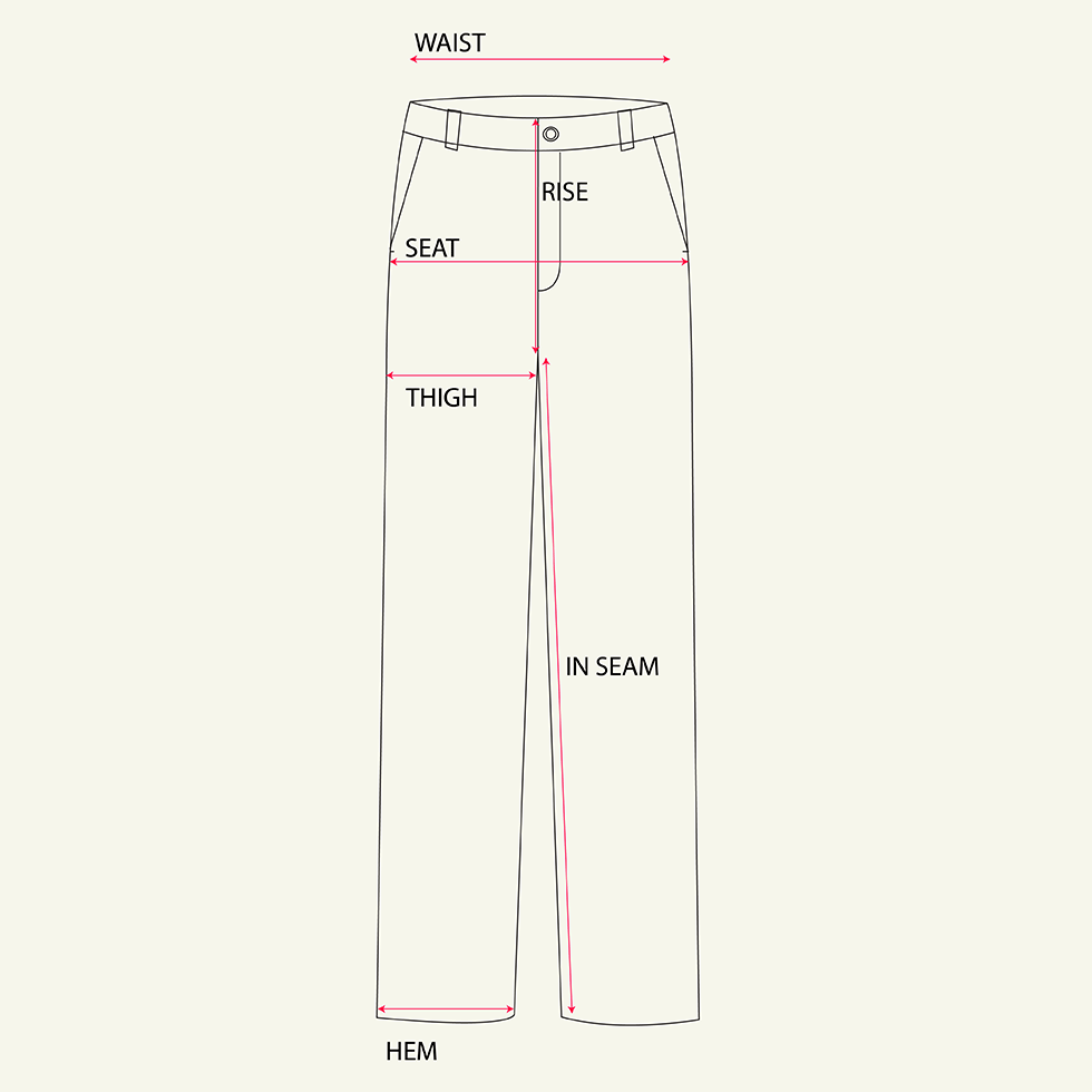 Classic Chino - Navy measurements