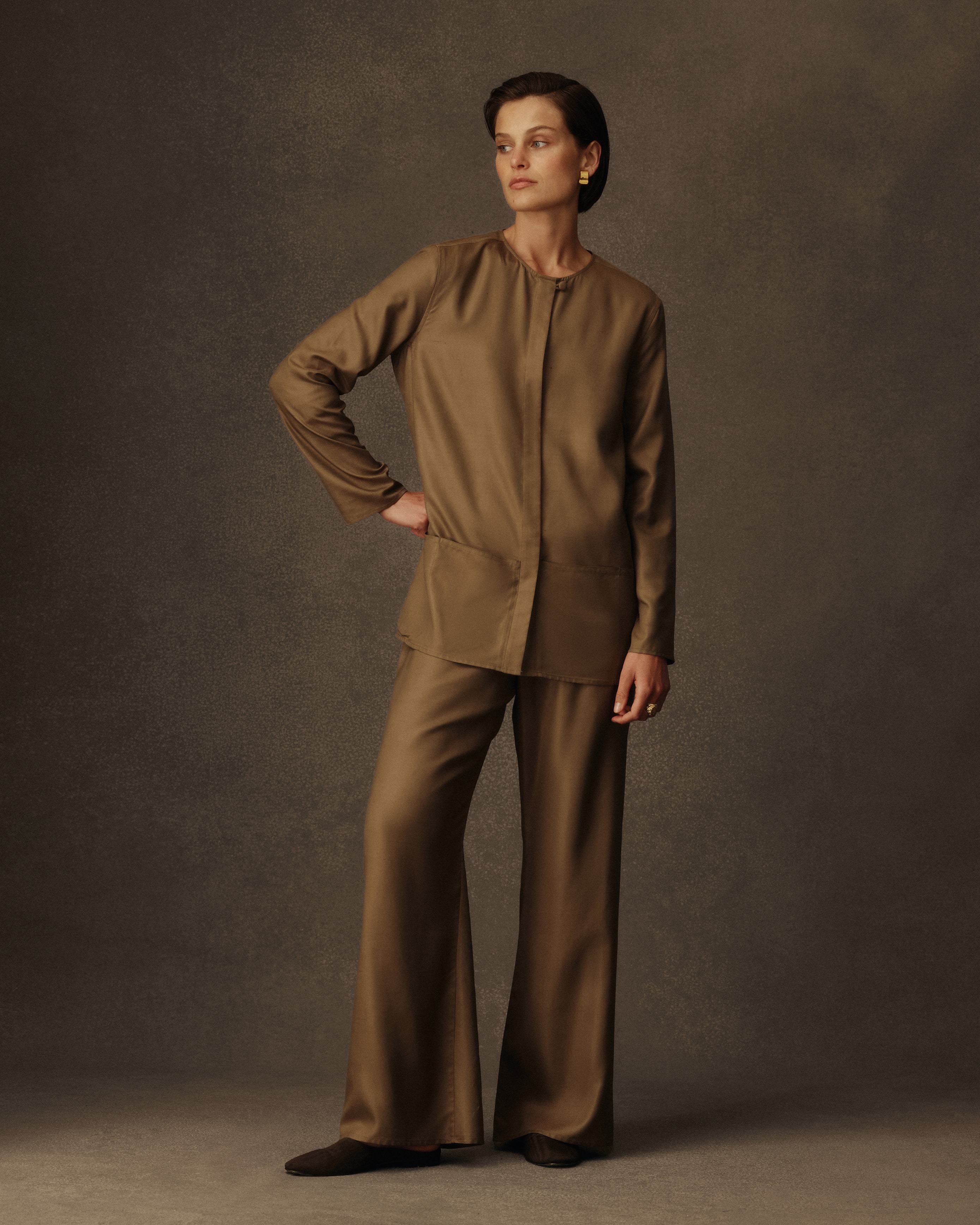 New Marella Trouser - Taupe Dupioni
