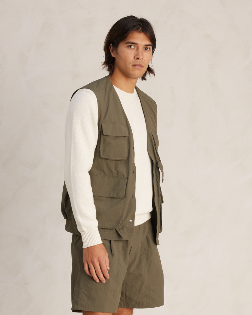 Army Green Ripstop Angler's Vest