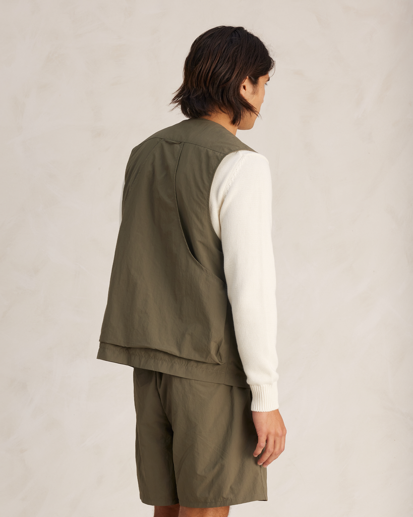 Army Green Ripstop Angler's Vest