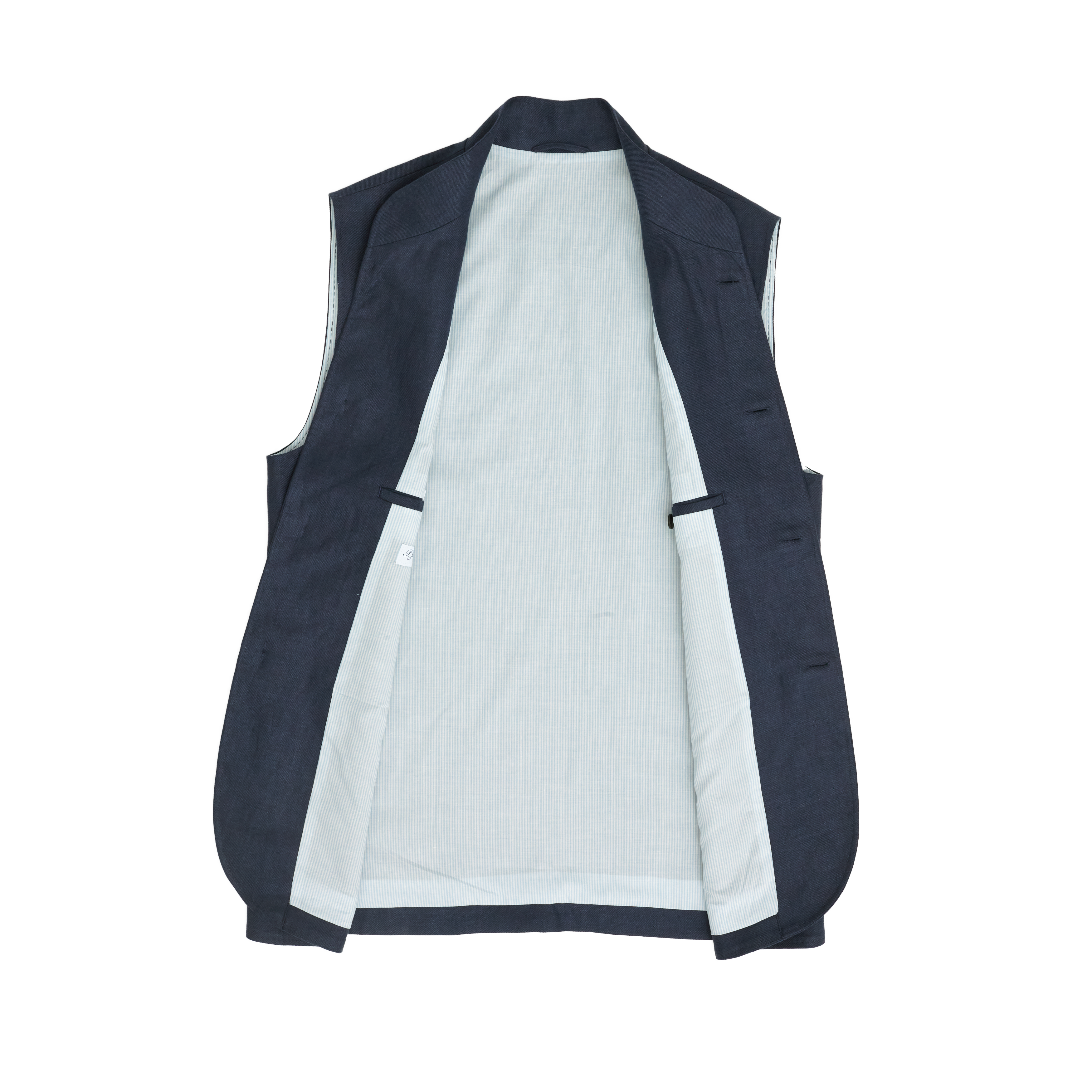 Navy Twill Linen Corbu Vest