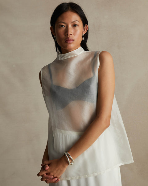 オーガンザトップ / Organza Top Organza Devon Top - White | P Johnson