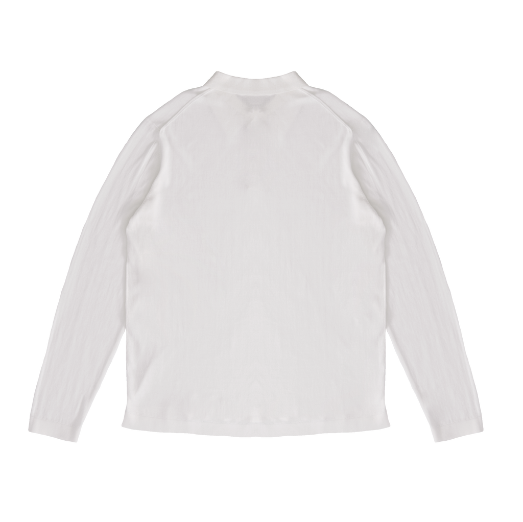 Off White Ice Cotton Long Sleeve Polo