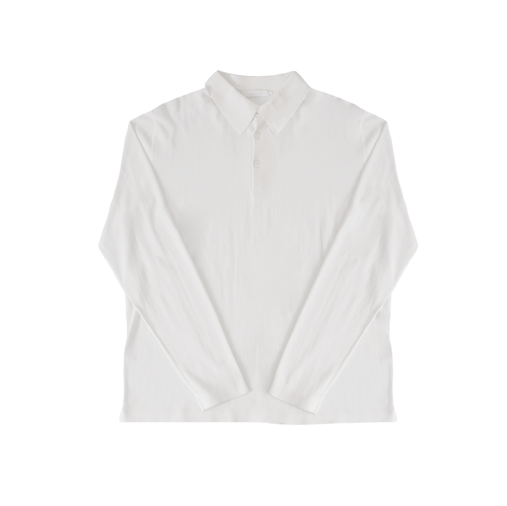 Ice Cotton Long Sleeve Polo - Off White