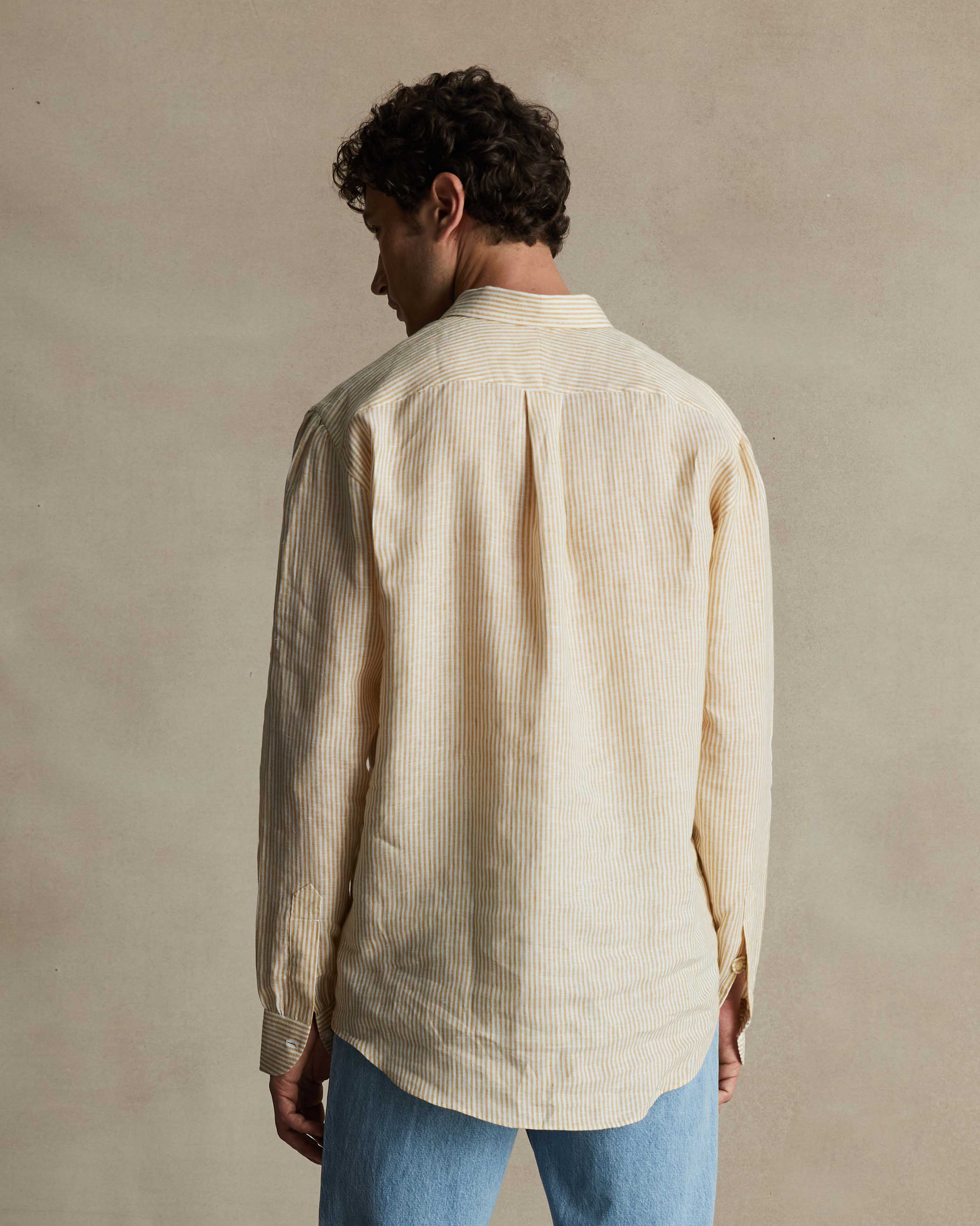 Yellow Stripe Linen Popover