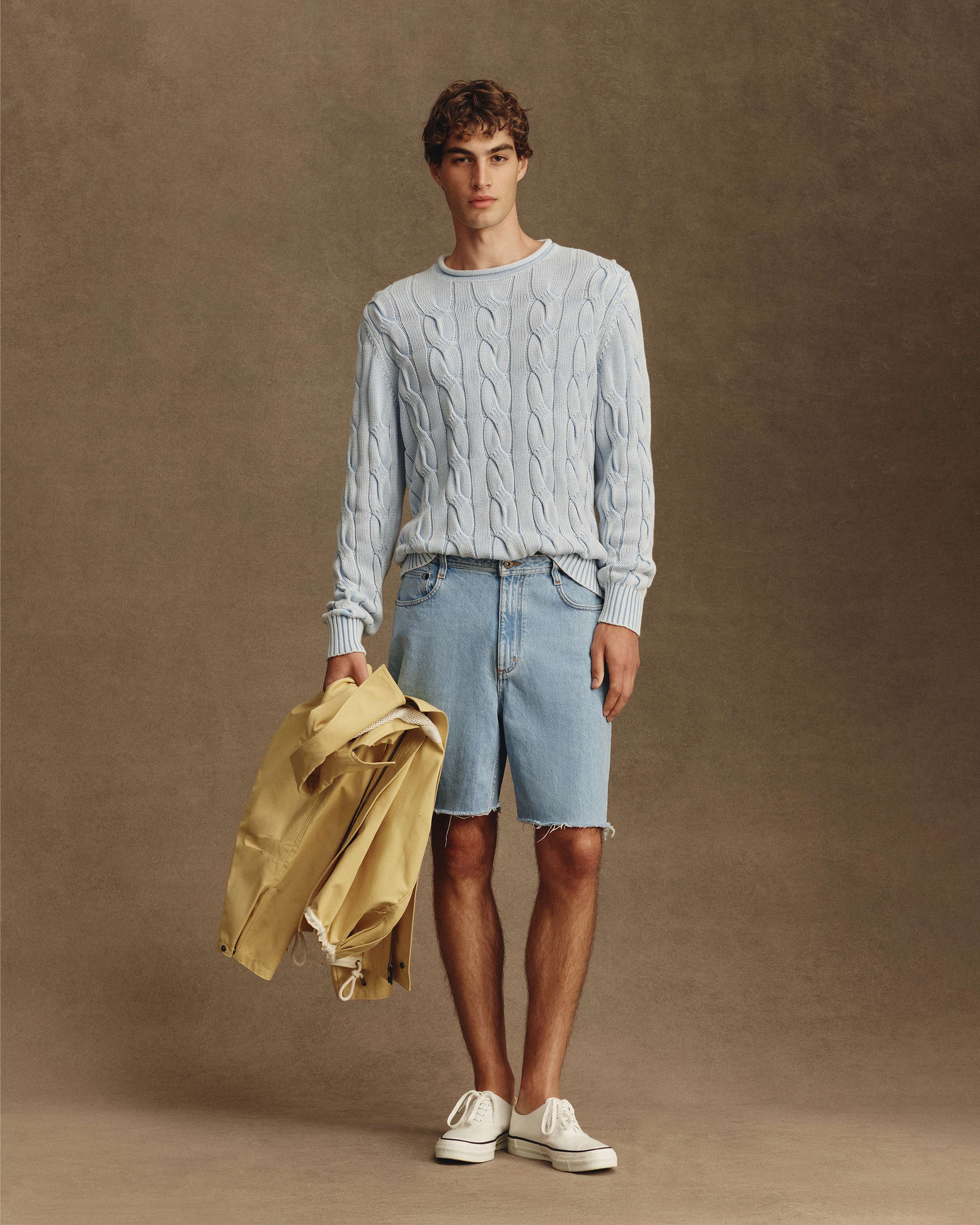 Yachtie Cable Sweater - Powder Blue