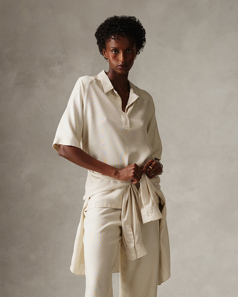 Montana Baseball Shirt - Beige Dupioni