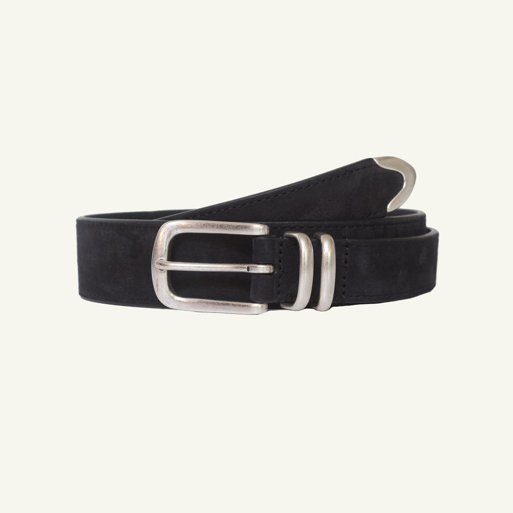 Black Nubuck Leather Belt