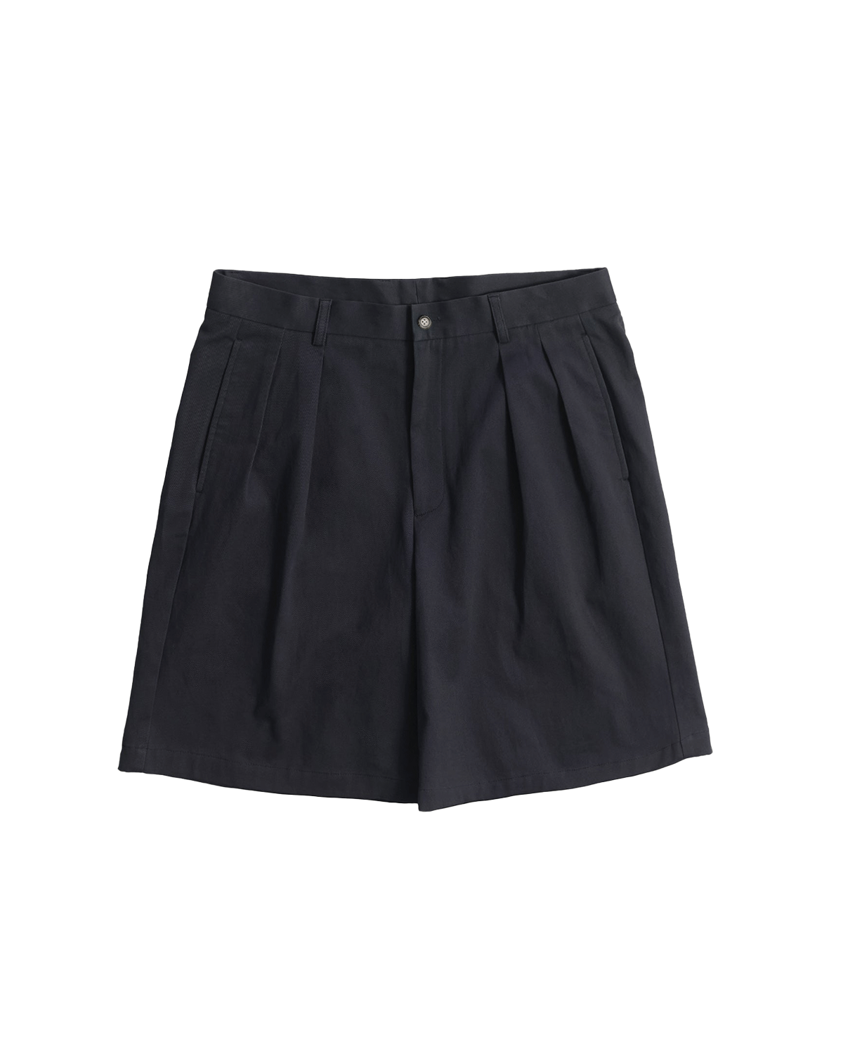 Double Pleated Chino Shorts - Navy