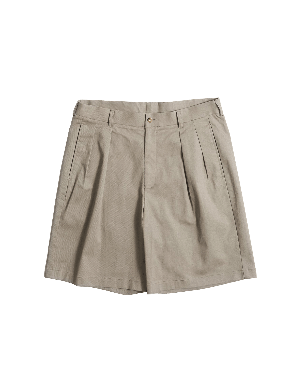 Double Pleated Chino Shorts - Oatmeal