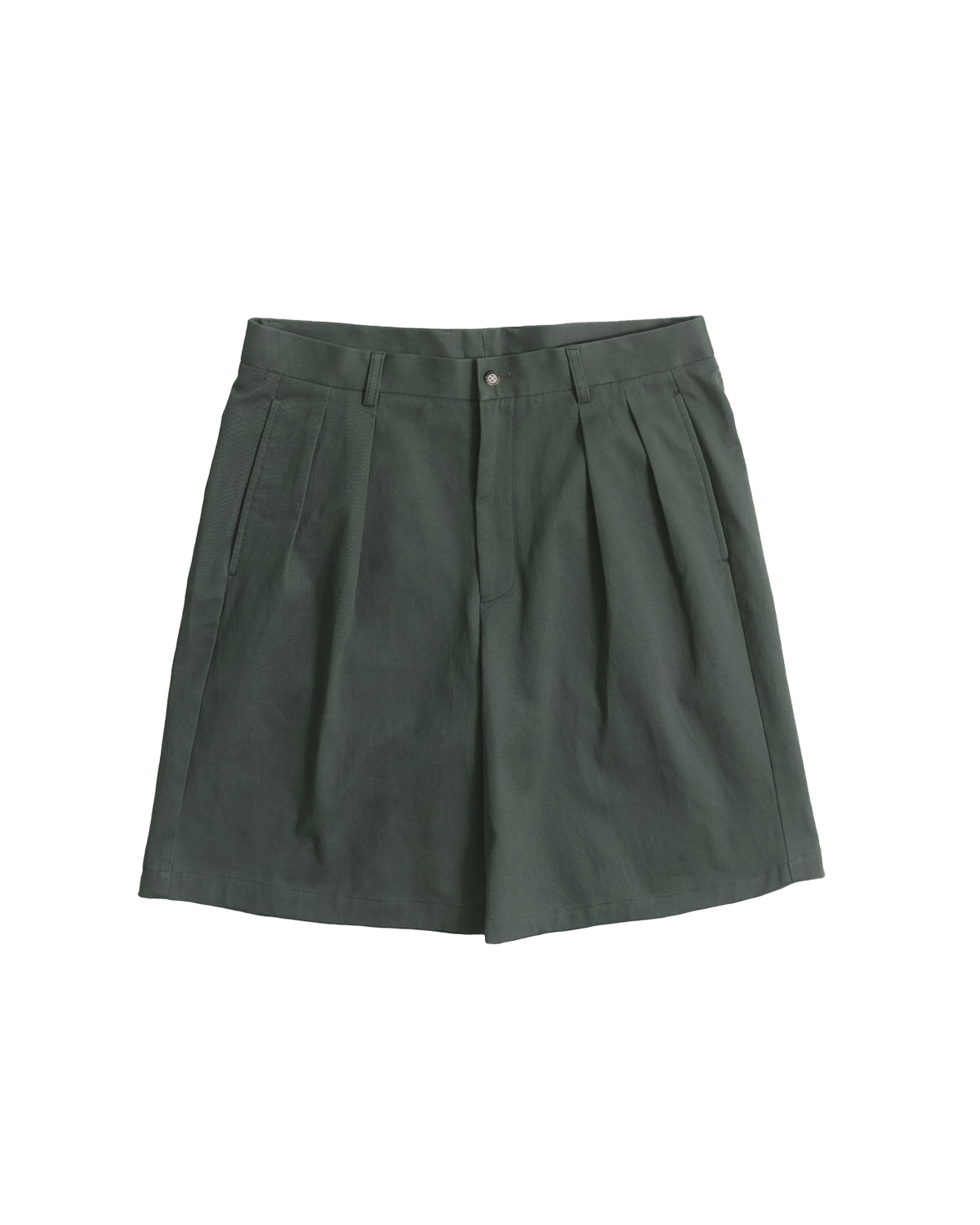 Double Pleated Chino Shorts - Sage Green