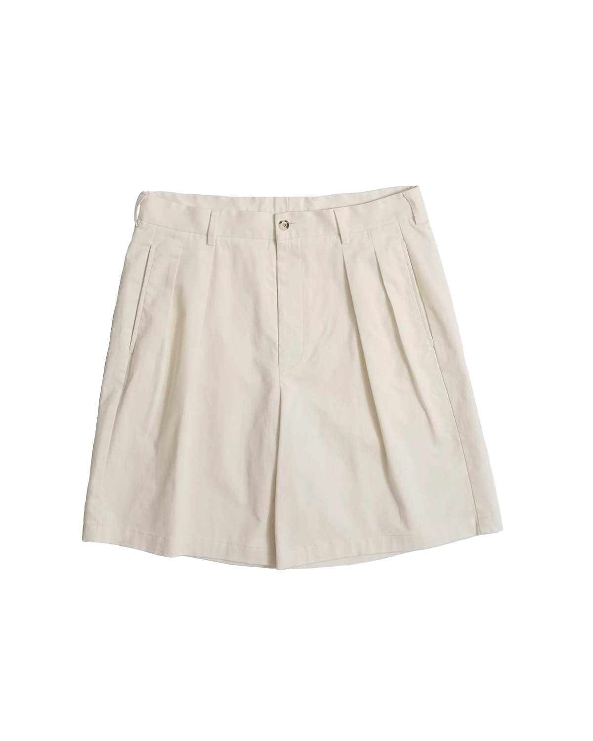 Double Pleated Chino Shorts - Off White