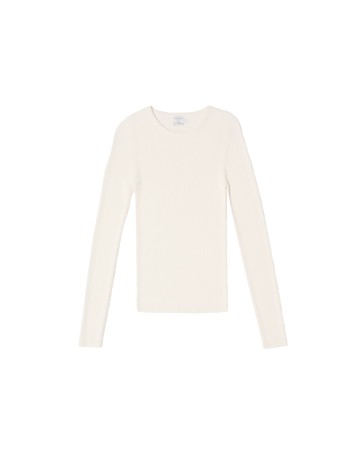 Georgia Rib Knit Long Sleeve Tee - Off White