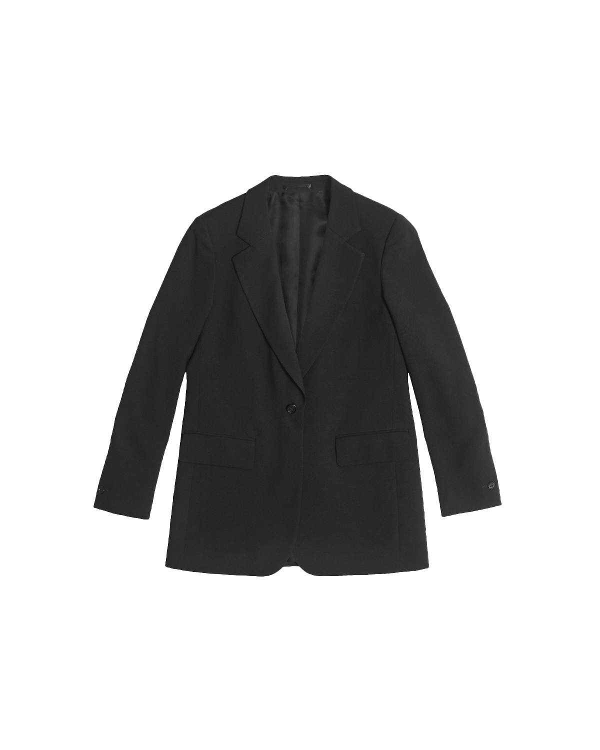 Georgia House Cut Blazer - Black Wool Twill