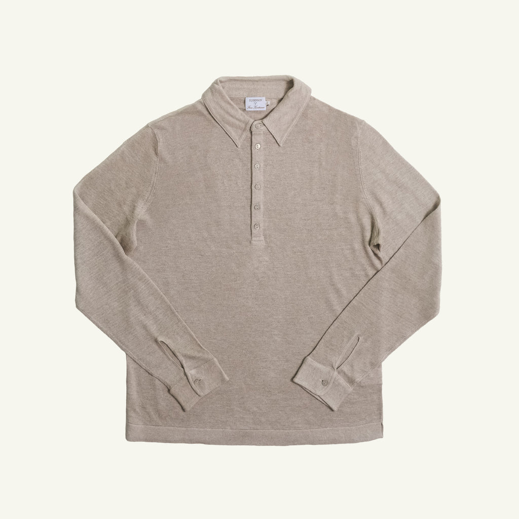 Taupe Linen Polo