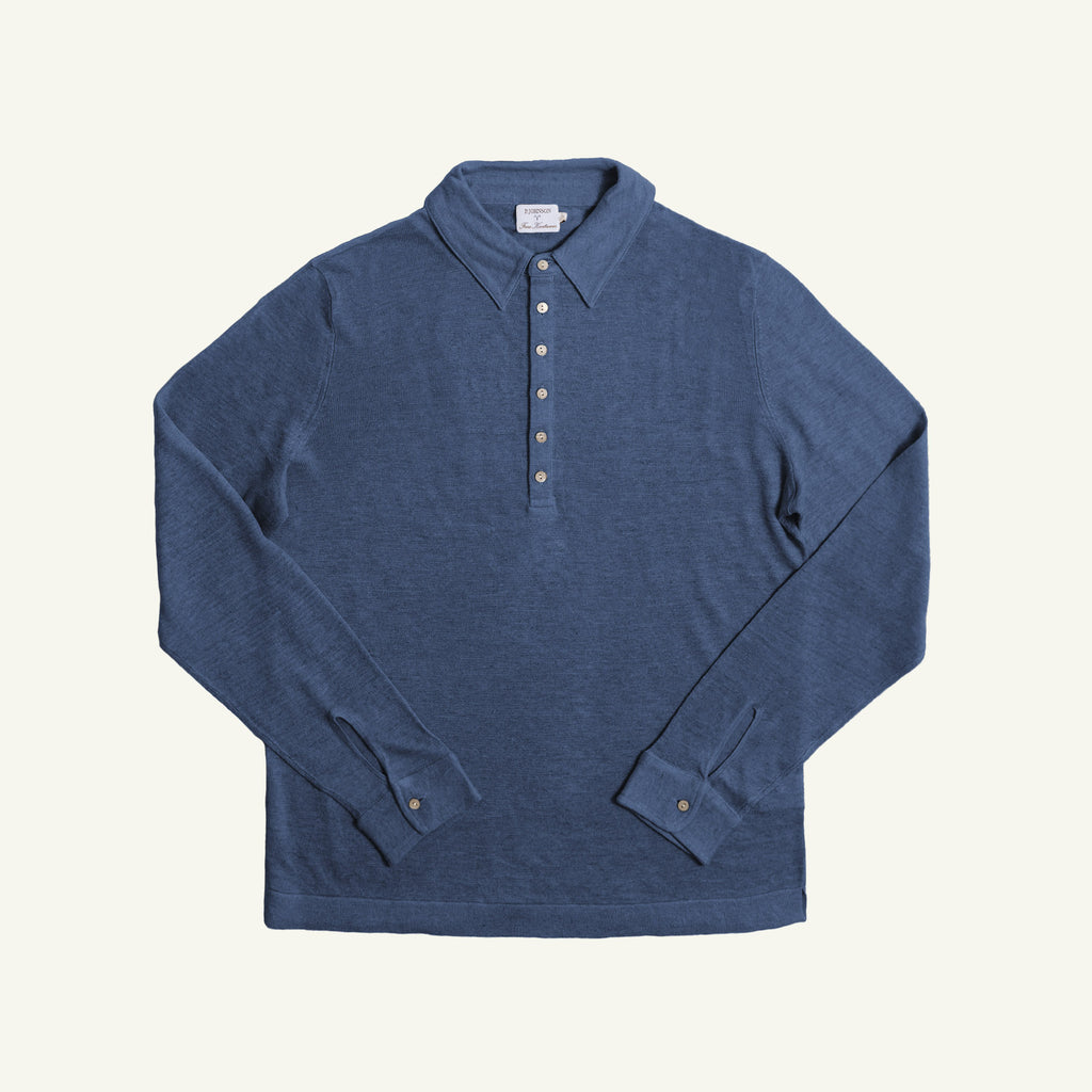 Slate Blue Linen Polo