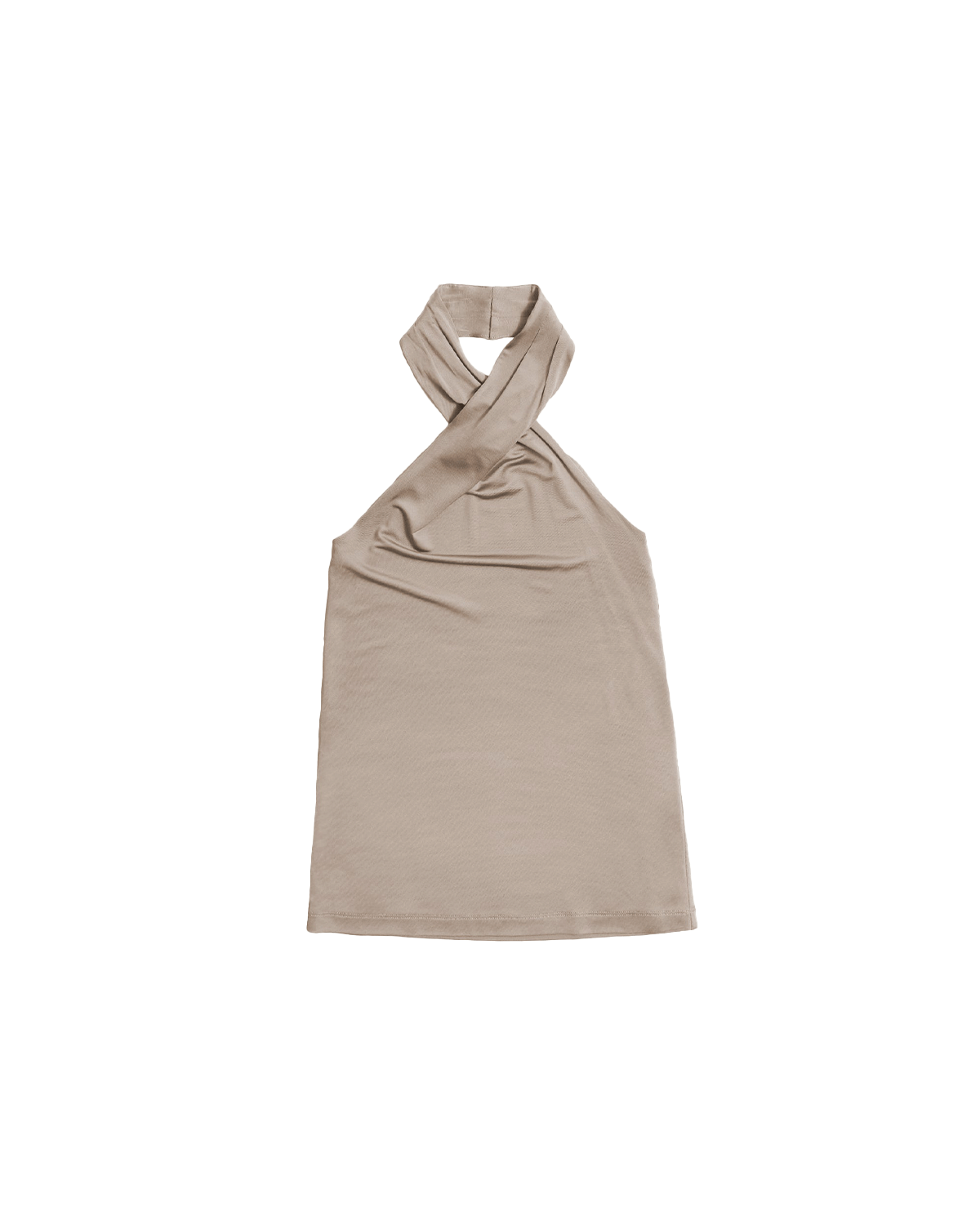 Sarah Jersey Halter Top - Taupe