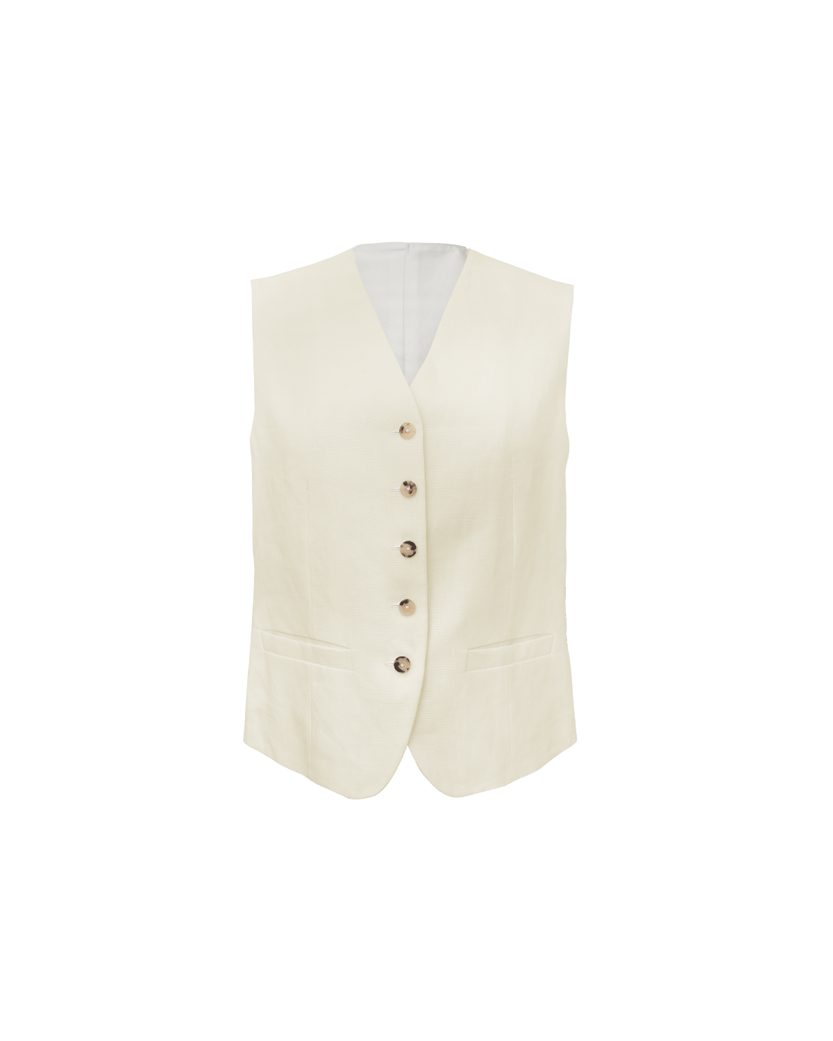 Off White Linen Waistcoat