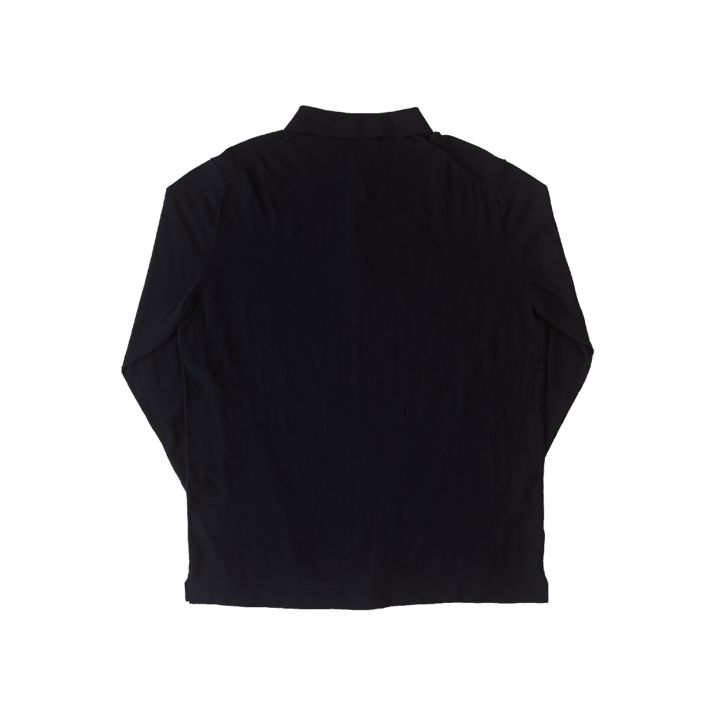 Navy Ice Cotton Long Sleeve Polo