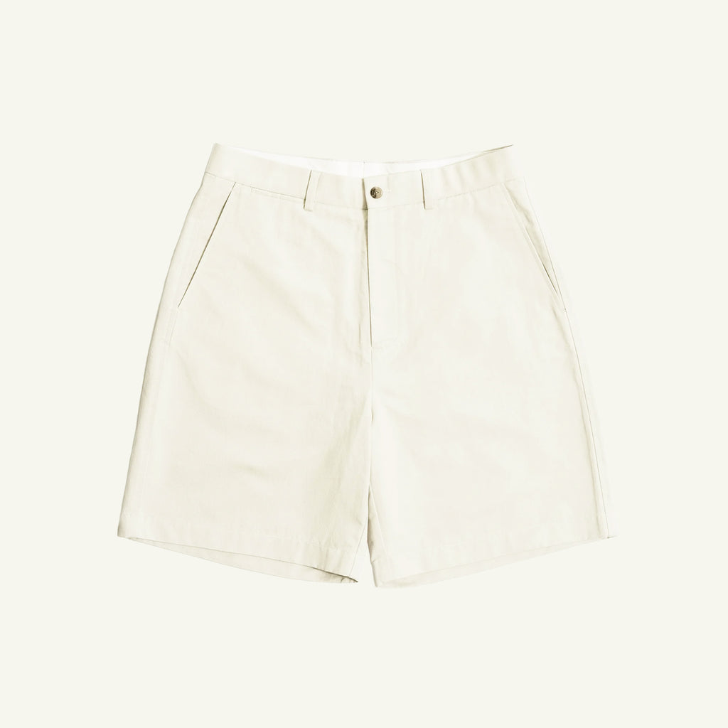 Flat Front Chino Shorts - Off White