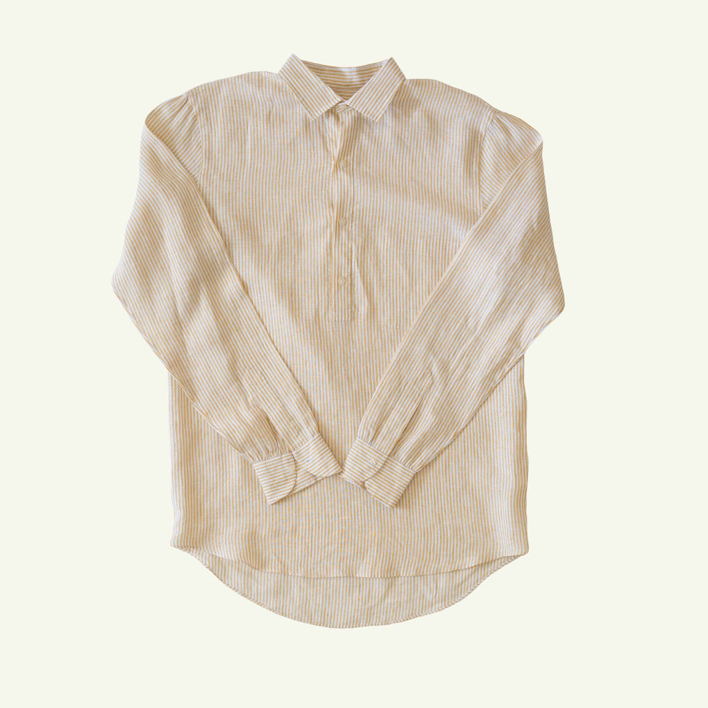 Yellow Stripe Linen Popover