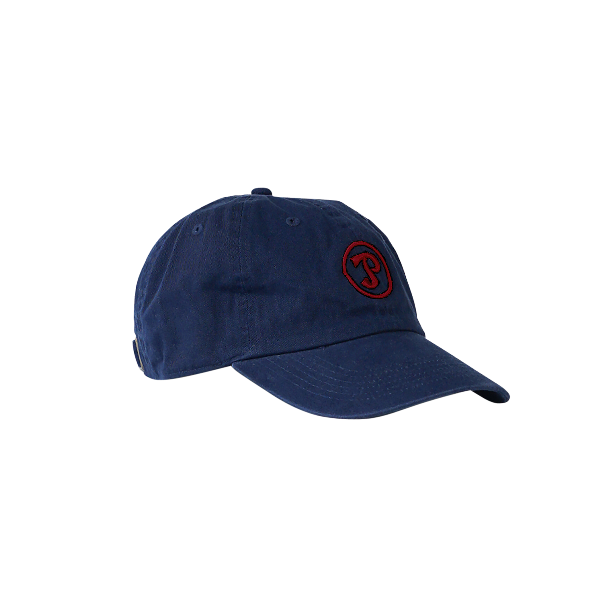 P Johnson Navy Dad Cap with Wine Sporting Logo