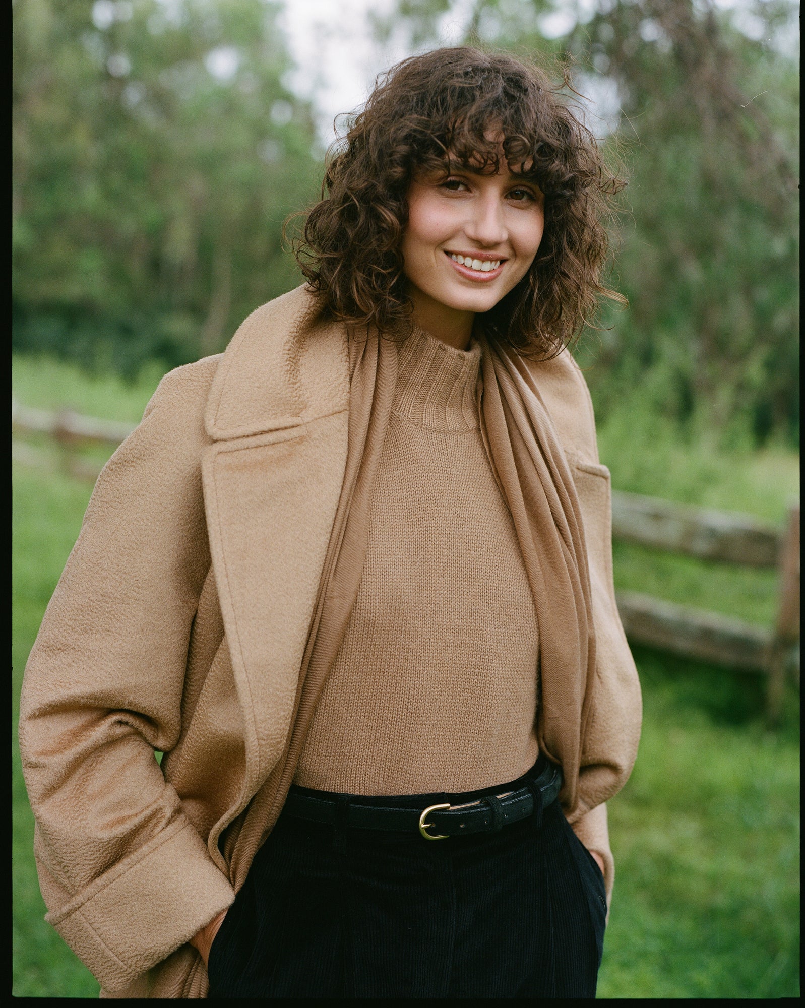 P Johnson Camel Cashmere Alpine Sweater