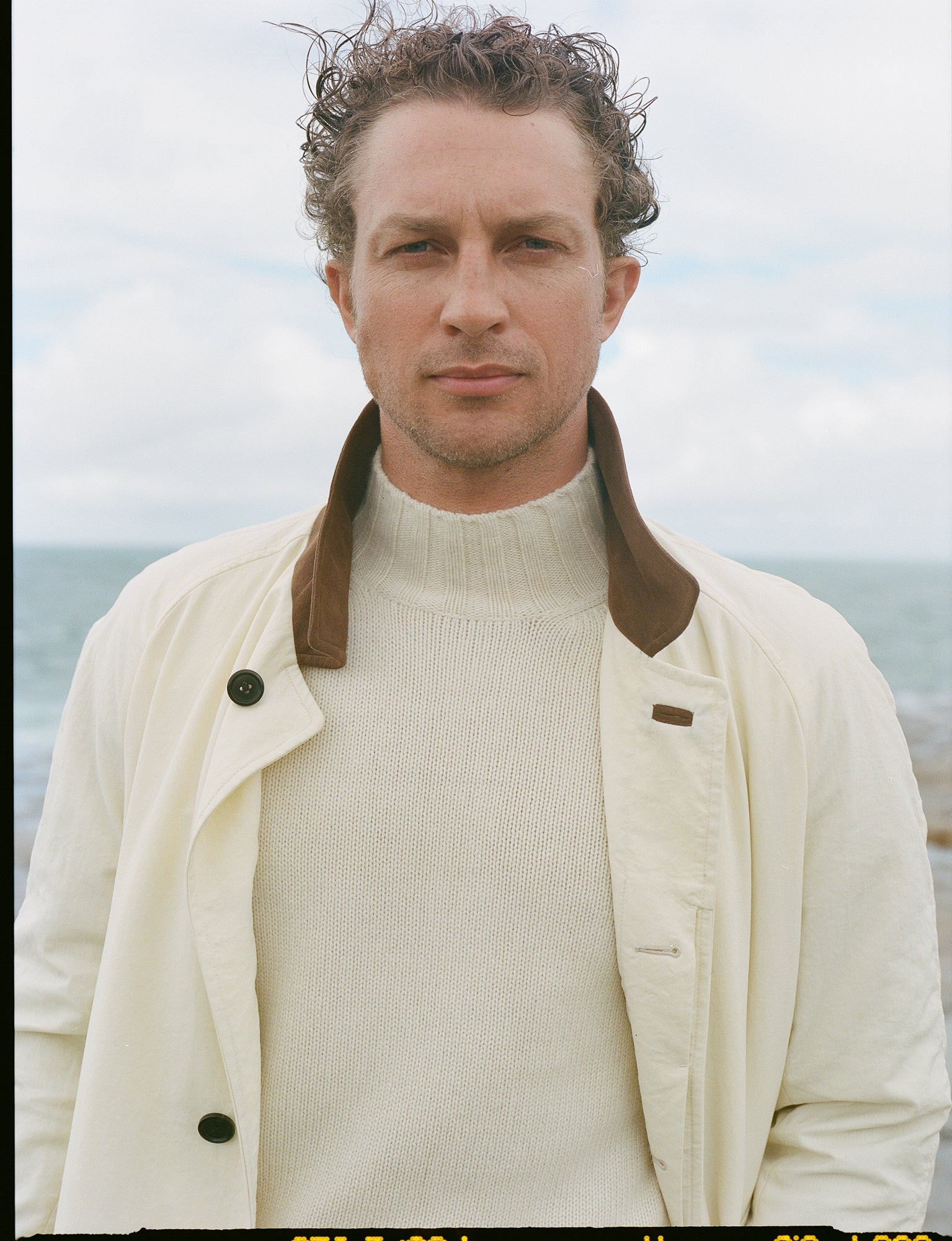 P Johnson Off White Cashmere Alpine Sweater