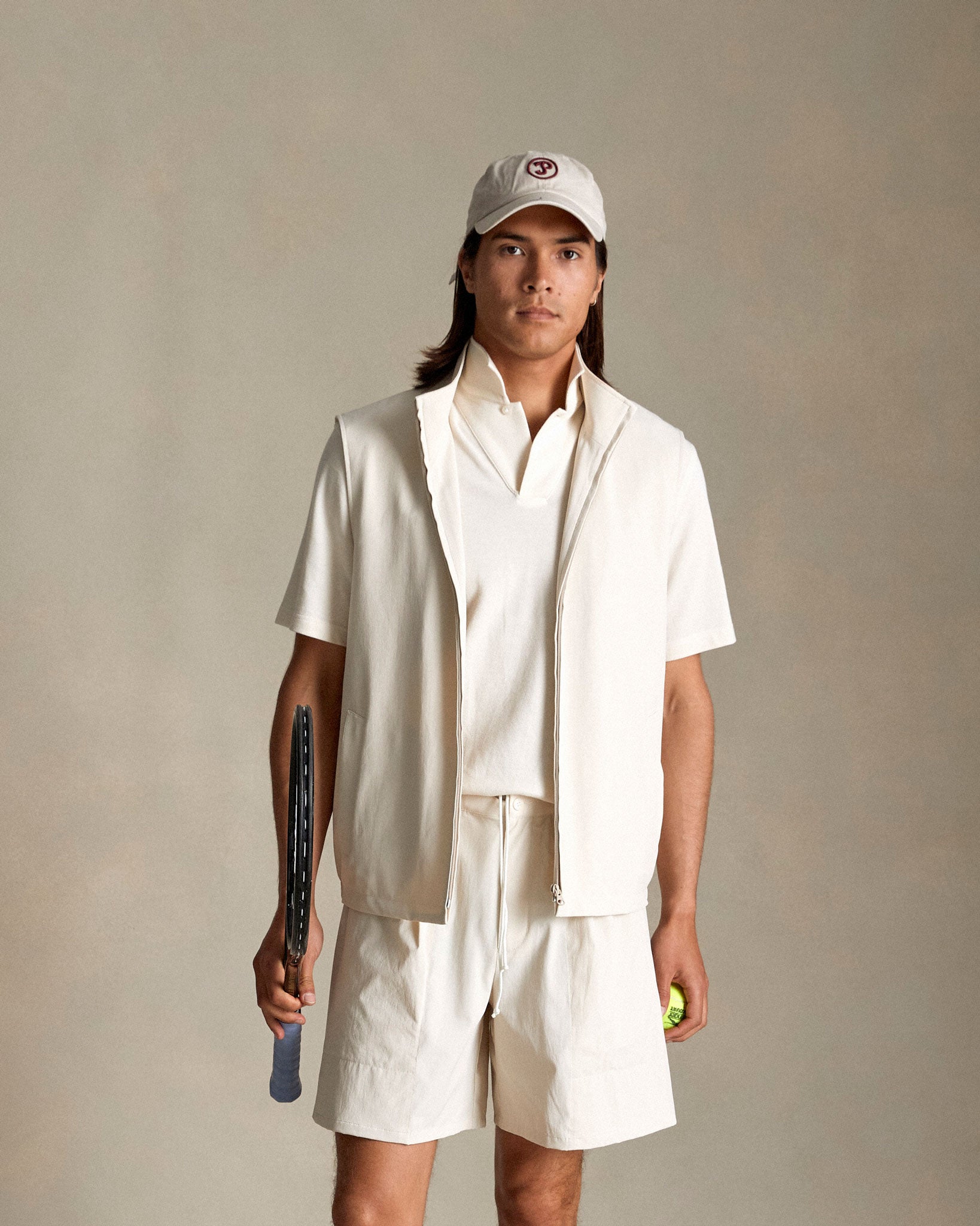 P Johnson Beige Matte Links Vest