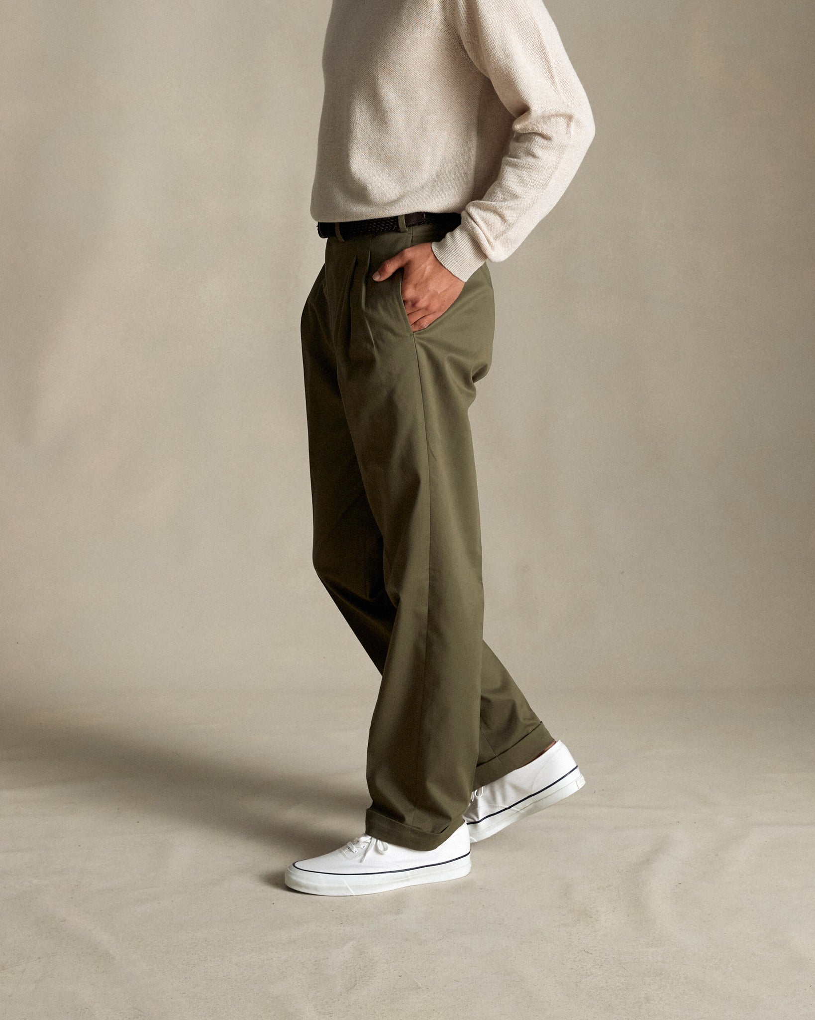 P Johnson Olive Chino Trousers