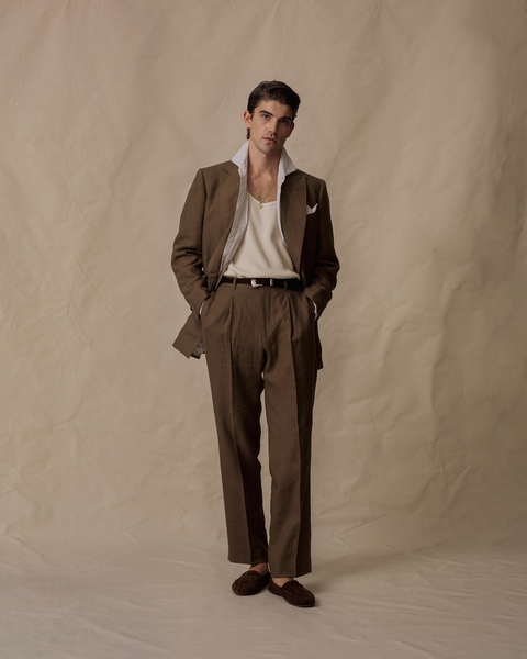Sailsbury Linen Brown Suit