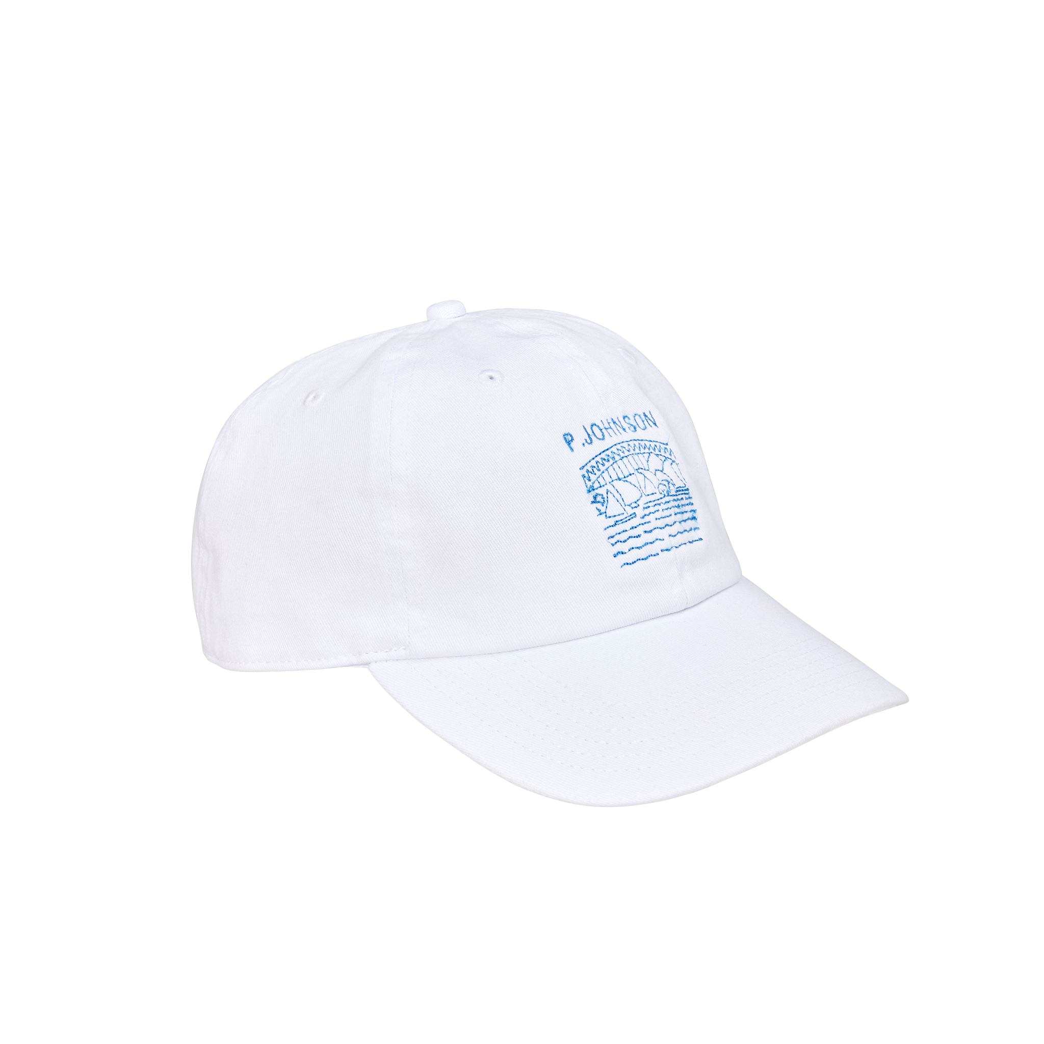 P Johnson White Dad Cap with Sydney Logo