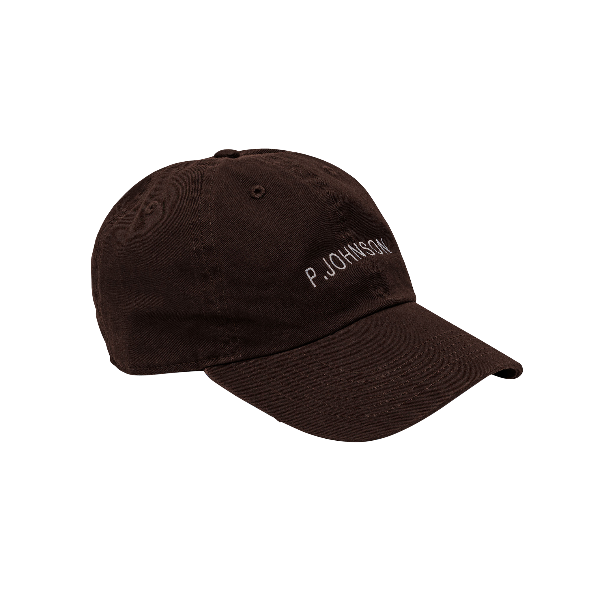 Brown Dad Cap with P Johnson Logo