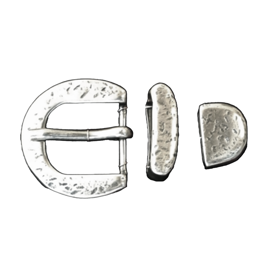 Pewter Pebble 3pc Buckle Set - 20mm