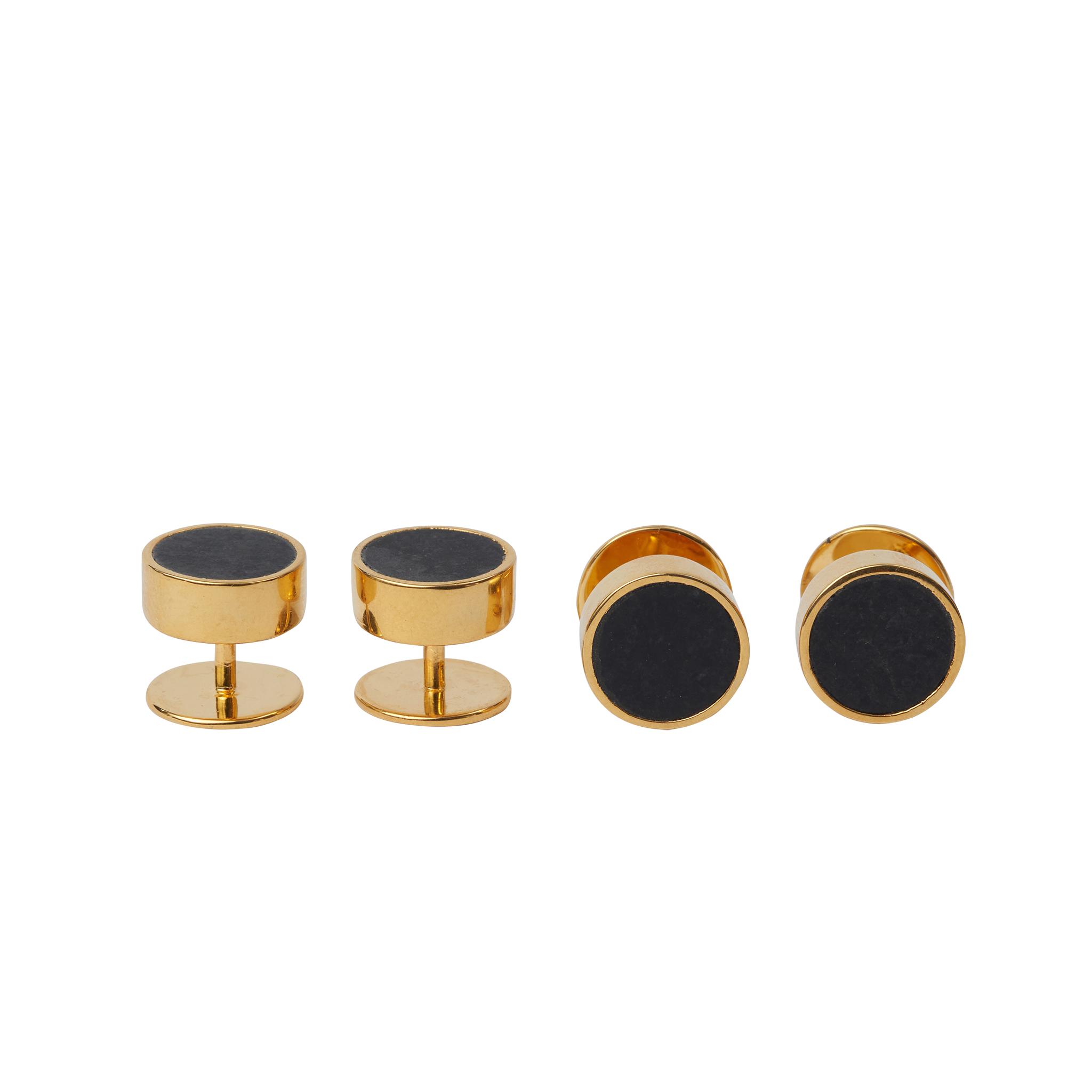 P Johnson Black Hand Enamelled Shirt Studs