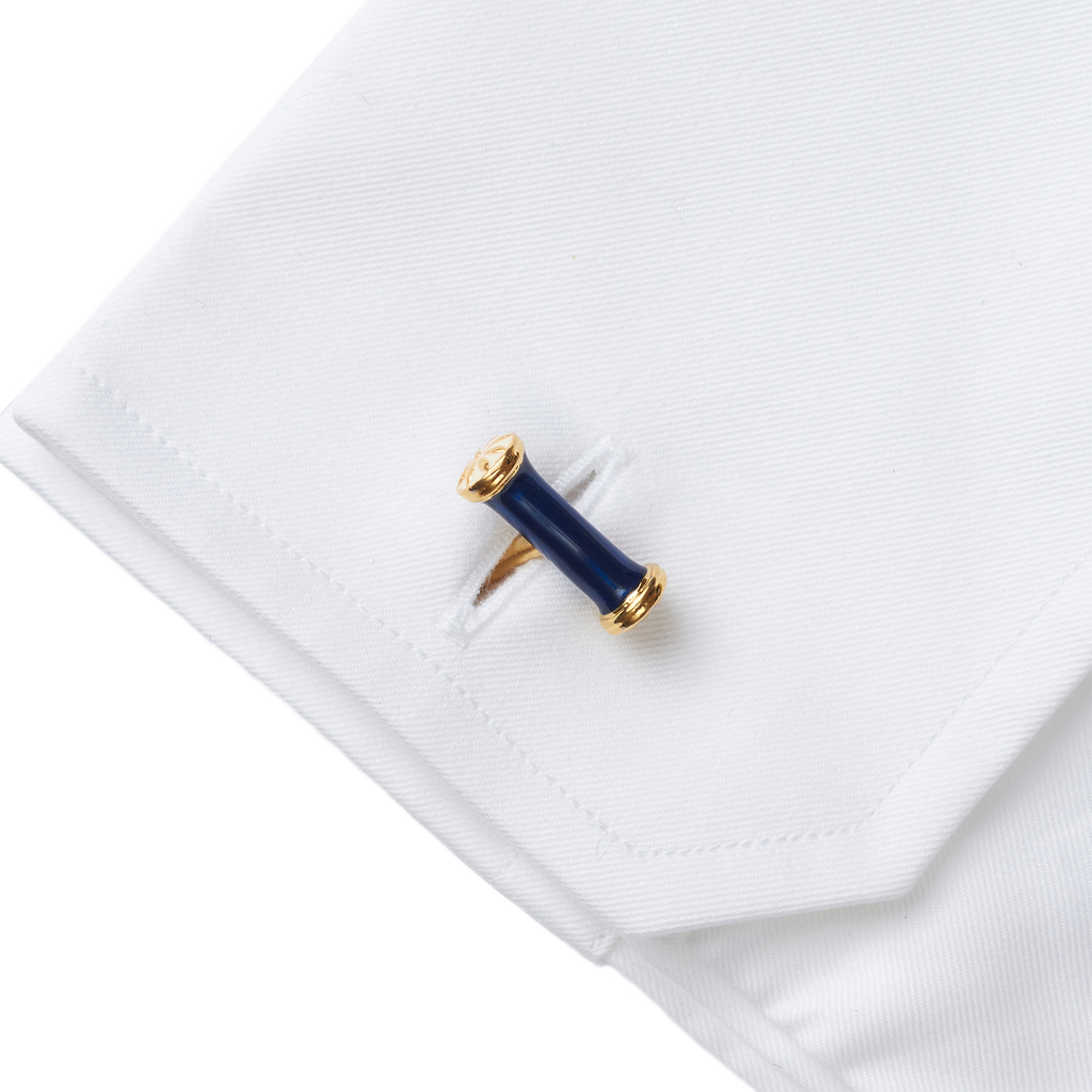 P Johnson Blue Hand Enamelled Cuff Links