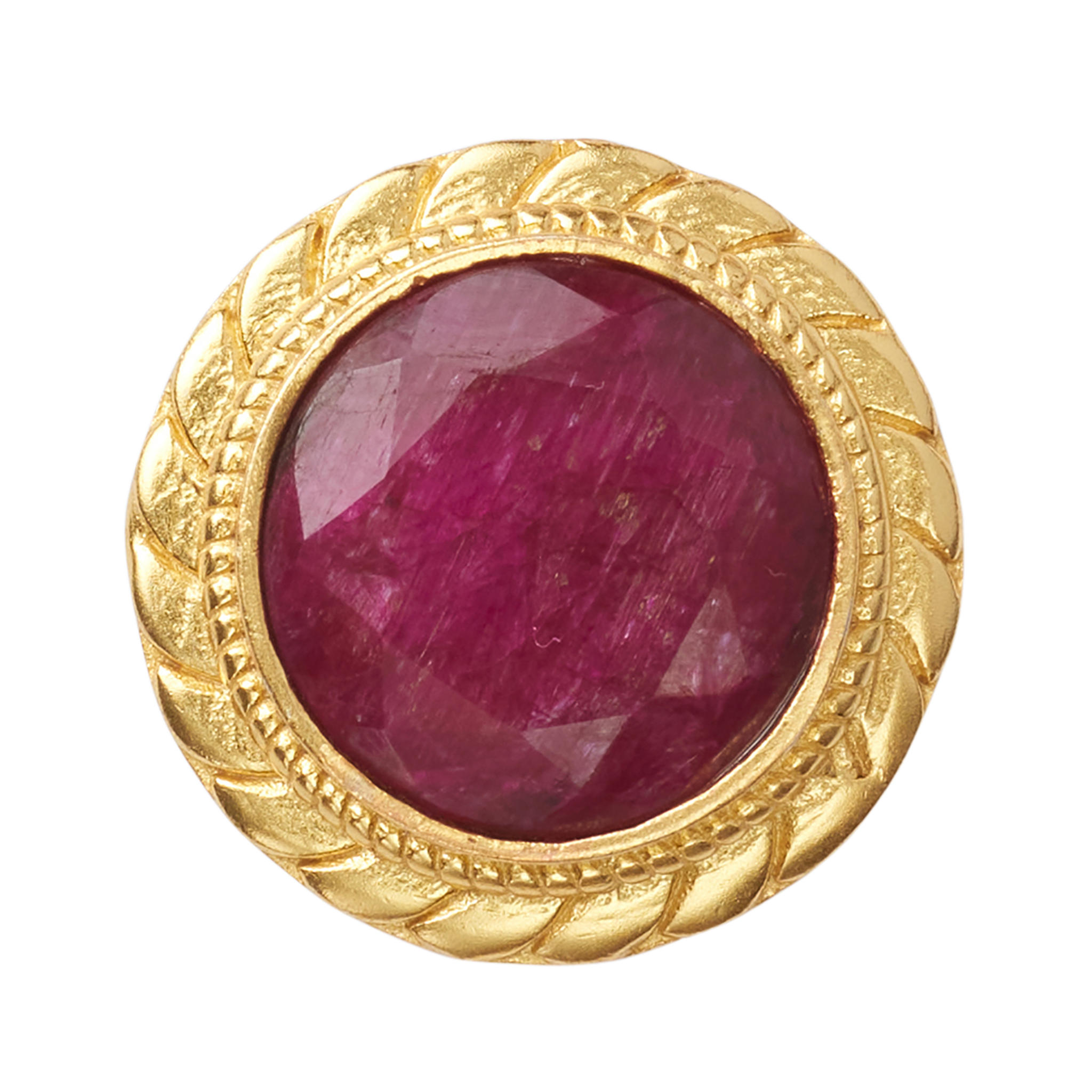 P Johnson Red Stone Button Large