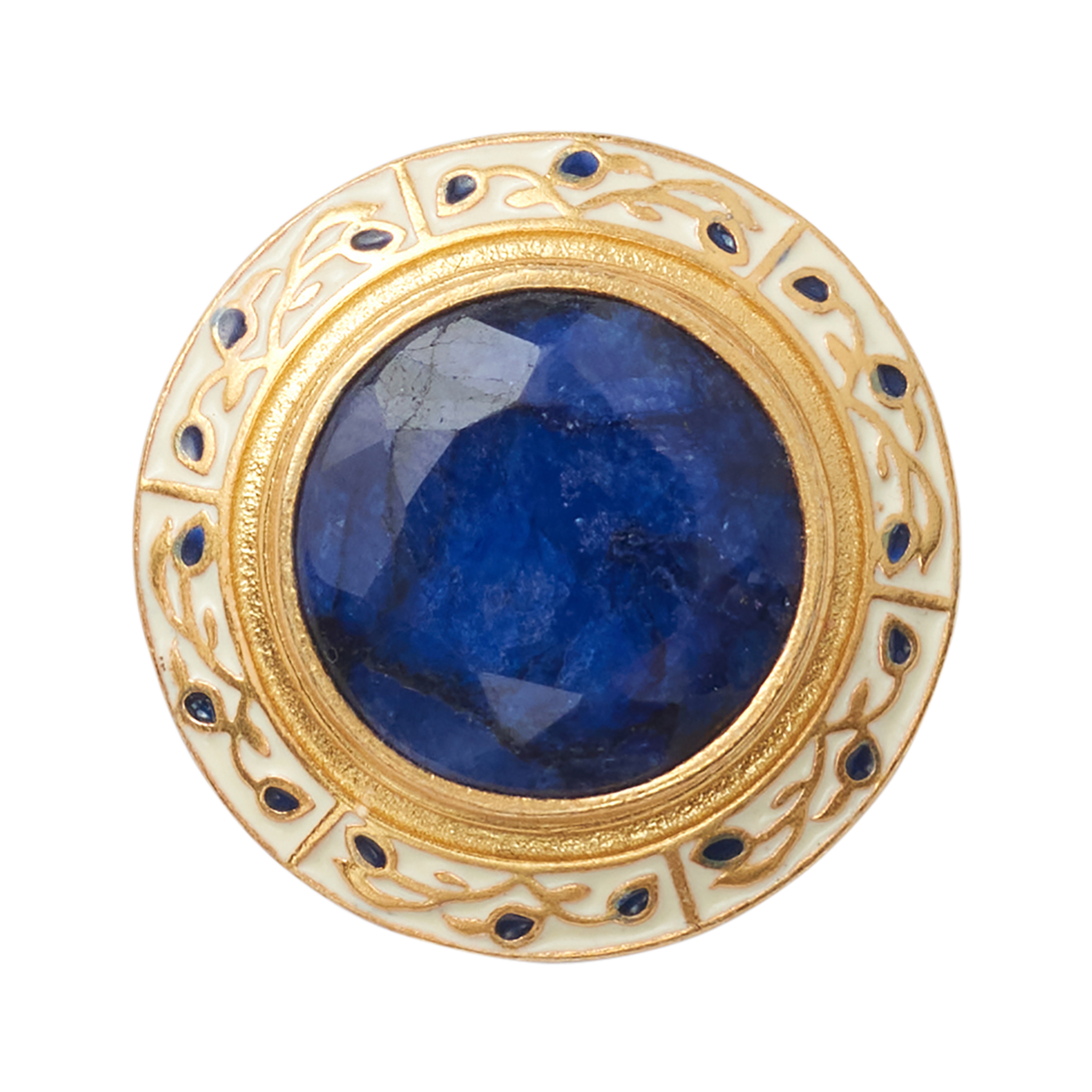 P Johnson Blue Stone w/ Enamel Button Large