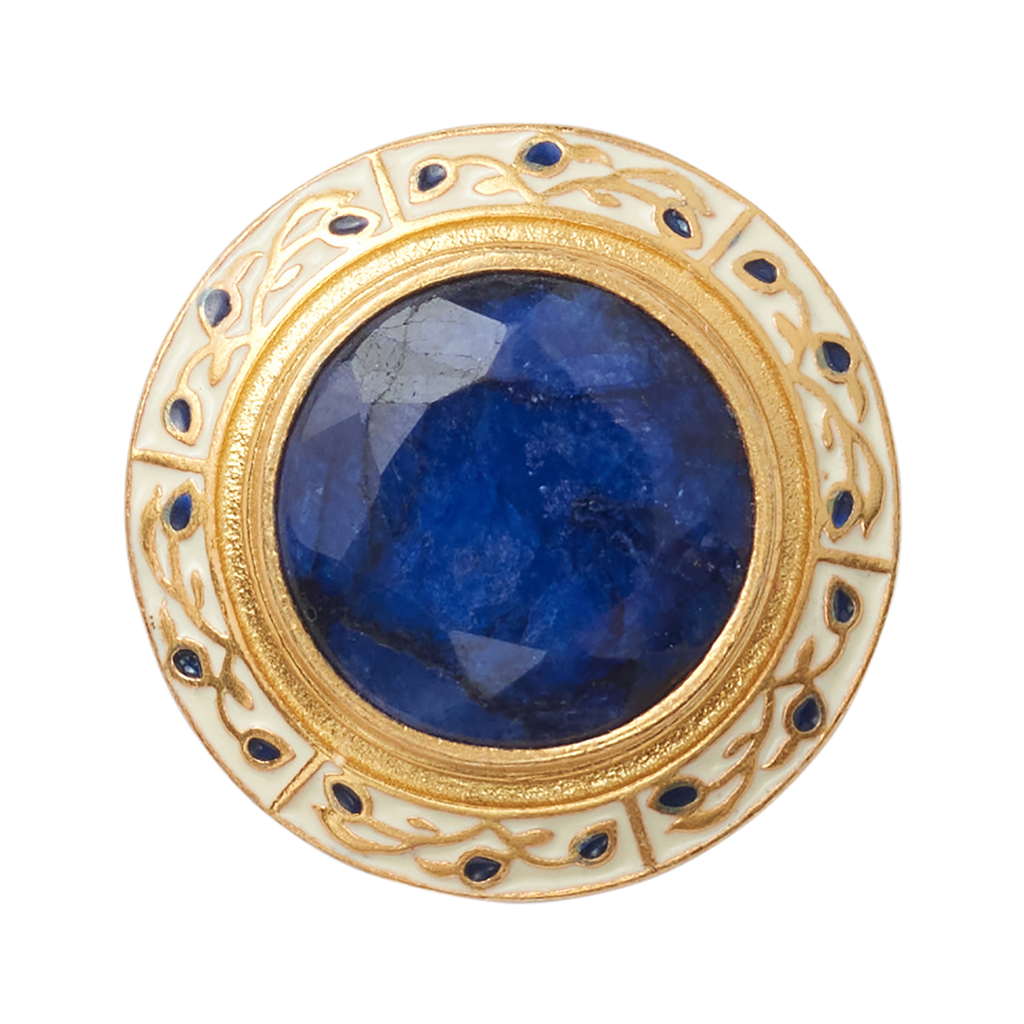 P Johnson Blue Stone w/ Enamel Button Large
