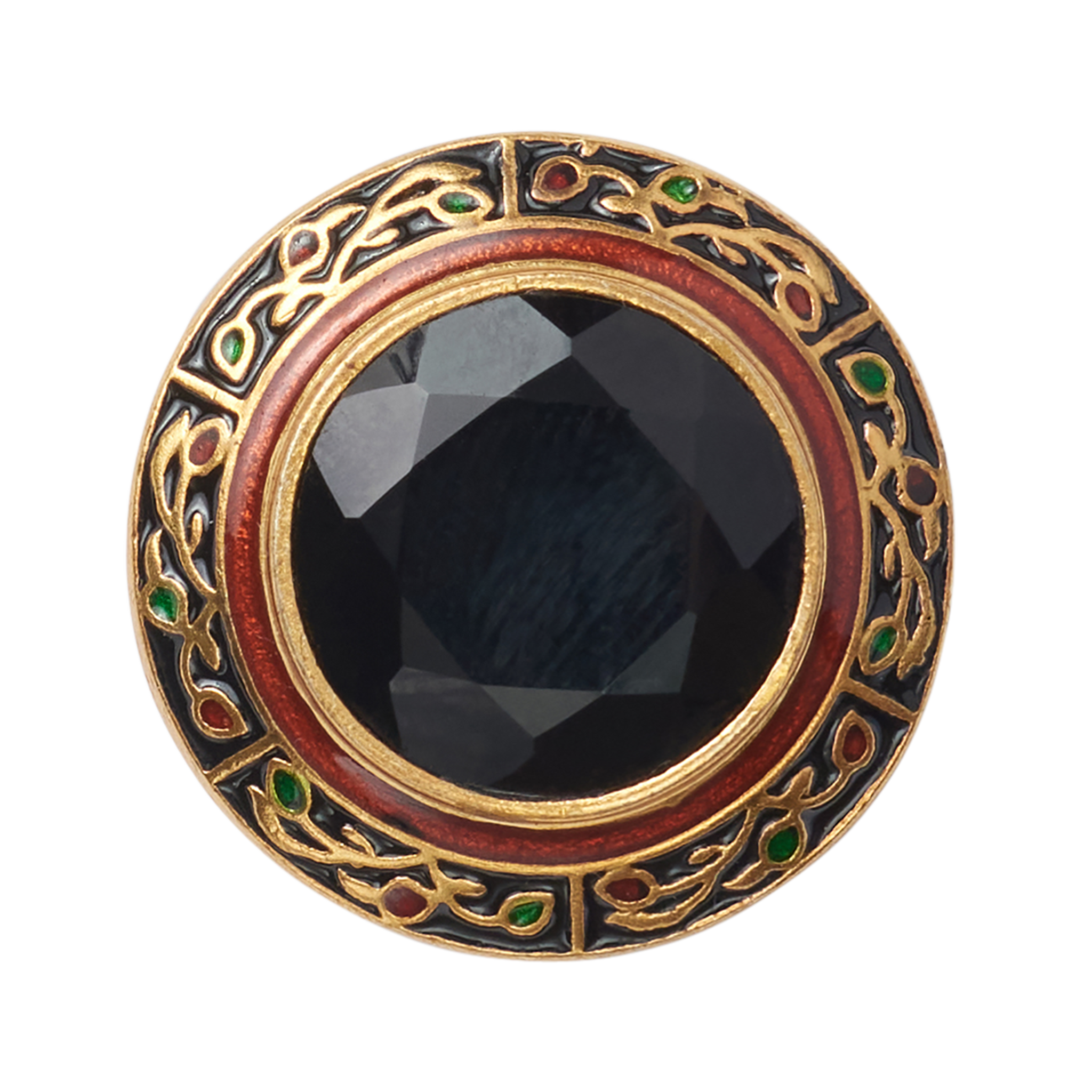 P Johnson Black Stone w/ Enamel Button Large