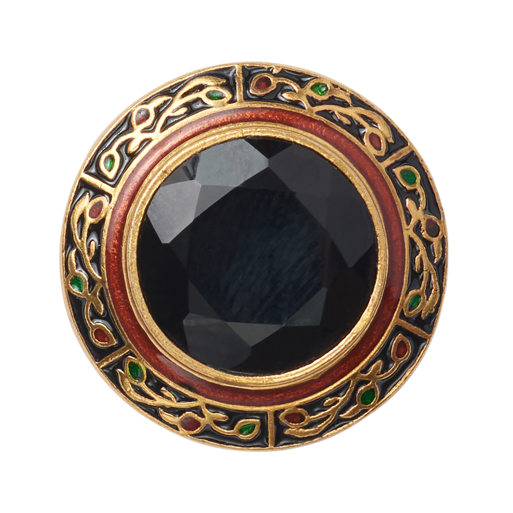 P Johnson Black Stone w/ Enamel Button Large