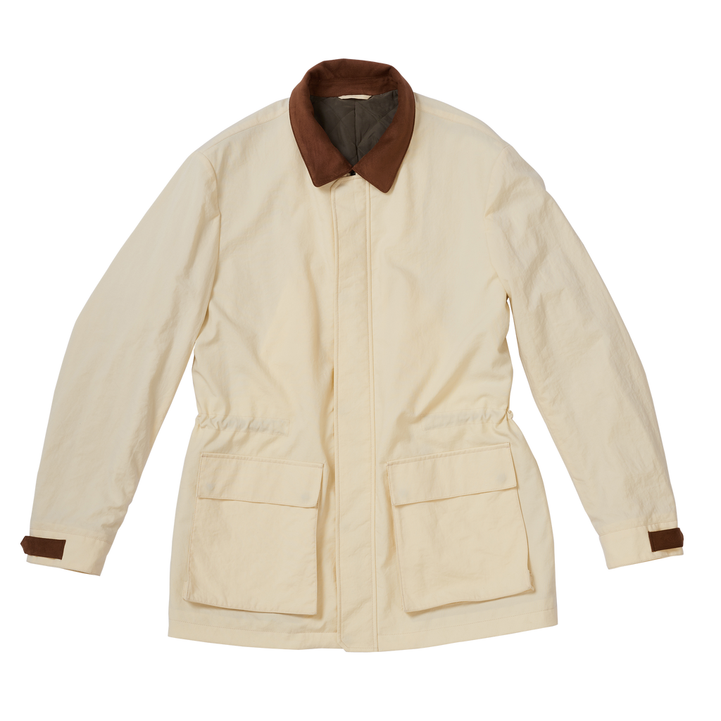 P Johnson Oyster Nylon Oxford Quilted Field Jacket