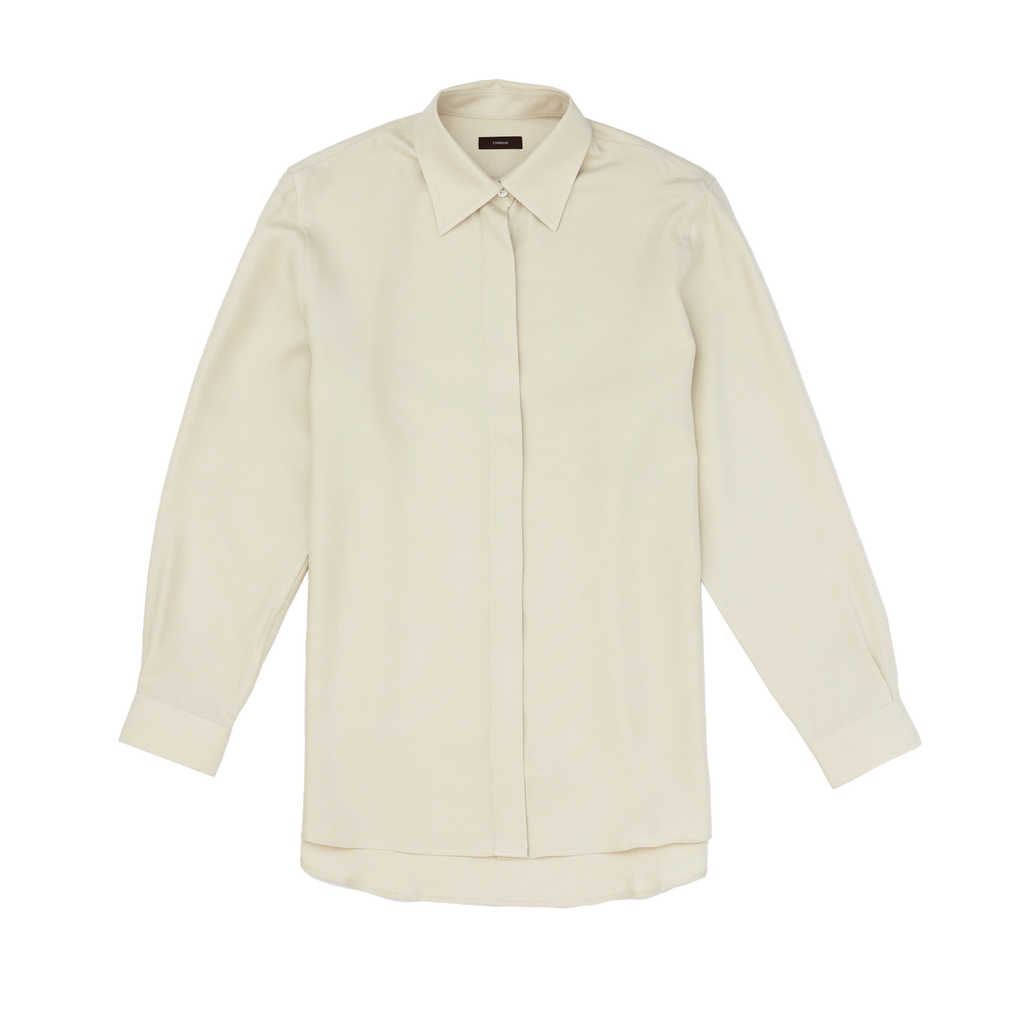 P Johnson Beige Silk Classic Shirt
