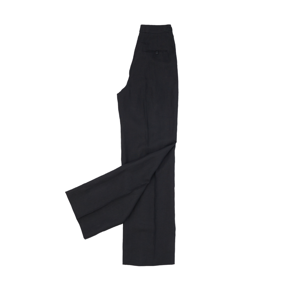 P Johnson Black Linen Perriand Trousers